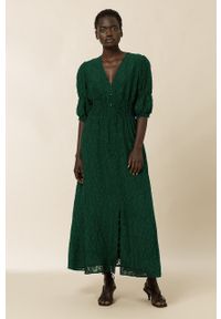 IVY & OAK - Ivy Oak Sukienka MARGARITA kolor zielony maxi rozkloszowana. Kolor: turkusowy. Typ sukienki: rozkloszowane. Długość: maxi #2
