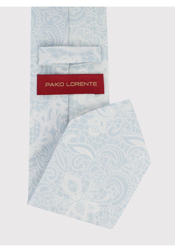 Pako Lorente - PAKO LORENTE – Jedwabny niebieski krawat męski. Okazja: na ślub cywilny, na wesele, na imprezę. Kolor: niebieski. Materiał: jedwab. Styl: elegancki