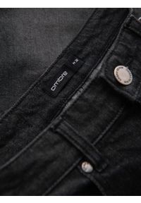Ombre Clothing - Szorty jeansowe męskie z podwiniętą nogawką - czarne V3 - Rozmiar: S. Kolor: czarny. Materiał: jeans. Wzór: aplikacja. Sezon: lato. Styl: klasyczny #3