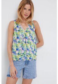 DKNY - Dkny bluzka damska wzorzysta. Okazja: na co dzień. Materiał: tkanina. Długość rękawa: na ramiączkach. Styl: casual #1