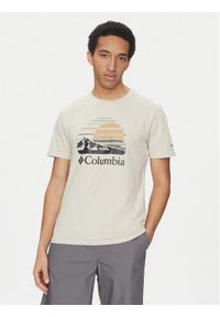 columbia - Columbia T-Shirt Path Lake™ II Graphic 1934814 Beżowy Regular Fit. Kolor: beżowy. Materiał: bawełna