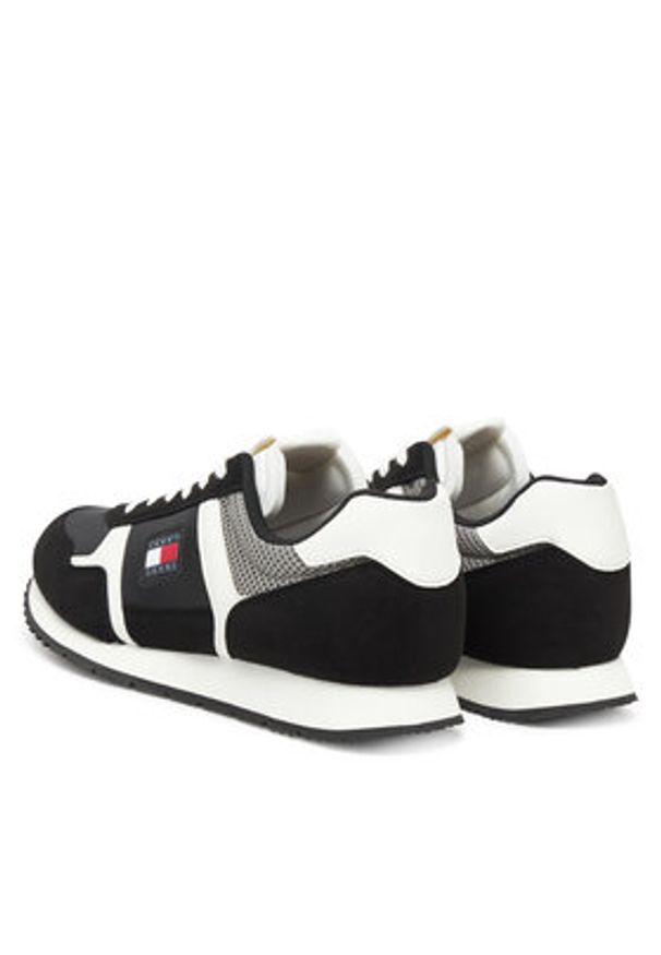 Tommy Jeans Sneakersy Tjm Runner Casual EM0EM01590 Czarny. Okazja: na co dzień. Kolor: czarny. Materiał: materiał