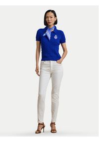 Lauren Ralph Lauren - LAUREN RALPH LAUREN Polo 200957581002 Niebieski Slim Fit. Typ kołnierza: polo. Kolor: niebieski. Materiał: bawełna #4