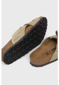 Birkenstock klapki zamszowe Lugano 1022765 męskie kolor zielony. Kolor: zielony. Materiał: zamsz. Wzór: gładki #4