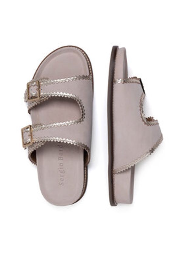 Sergio Bardi Klapki SERGIO BARDI-WI29-03-M24-SB Beżowy. Kolor: beżowy. Materiał: skóra, zamsz