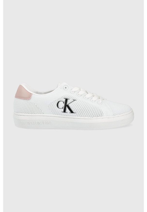 Calvin Klein Jeans tenisówki YW0YW00507.YAF damskie kolor biały. Nosek buta: okrągły. Zapięcie: sznurówki. Kolor: biały. Materiał: materiał, włókno, guma