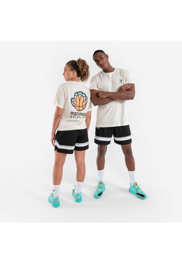 TARMAK - Koszulka do gry w koszykówkę unisex Tarmak NBA Grizzlies TS 900. Kolor: biały, wielokolorowy. Materiał: bawełna, poliester, materiał. Sport: koszykówka