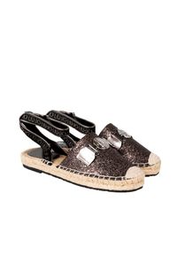 Liu Jo Espadryle "Vera 01" | SA3073 EX157 | Kobieta | Czarny. Okazja: na co dzień. Nosek buta: okrągły. Kolor: czarny. Materiał: skóra ekologiczna. Wzór: aplikacja. Styl: klasyczny, casual, elegancki