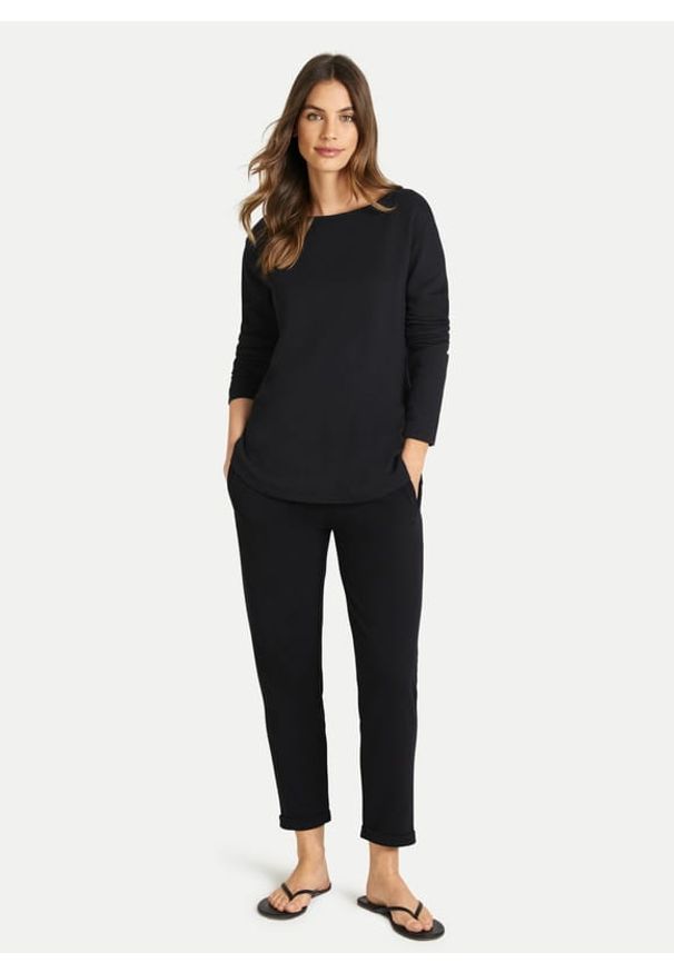 Kaszmirowa czarna bluzka Juvia. Kolor: czarny. Materiał: kaszmir. Styl: klasyczny, elegancki
