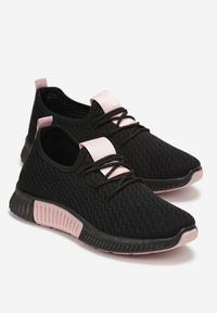 Born2be - Czarno-Różowe Buty Sportowe Palssare. Zapięcie: pasek. Kolor: czarny. Materiał: materiał. Szerokość cholewki: normalna. Wzór: paski #5