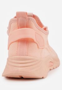 Born2be - Różowe Sznurowane Buty Sportowe na Grubszej Podeszwie Unamarie. Okazja: na spacer. Kolor: różowy. Materiał: jeans, dresówka. Szerokość cholewki: normalna. Sport: turystyka piesza #8