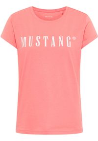 Mustang - MUSTANG Alina C Logo Tee Damski T-shirt Tea Rose 1013222 8142 #3
