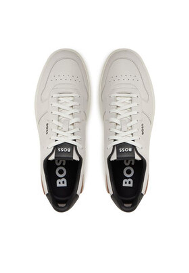 BOSS Sneakersy Clint 50542538 Biały. Kolor: biały. Materiał: skóra
