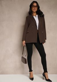 Renee - Czarne Spodnie Skinny Tenyrea. Kolor: czarny. Materiał: jeans. Długość: długie. Wzór: aplikacja. Styl: klasyczny
