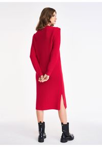 Ochnik - Sukienka damska. Kolor: czerwony. Materiał: materiał. Typ sukienki: proste #5