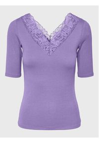 YAS T-Shirt 26029255 Fioletowy Regular Fit. Kolor: fioletowy #3