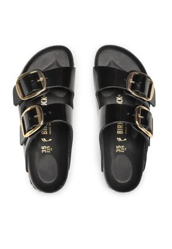 Birkenstock Klapki Arizona Big Buckle 1021476 Czarny. Kolor: czarny. Materiał: lakier, skóra