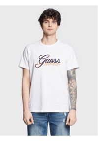 Guess T-Shirt 3D Embro M3GI25 K8FQ4 Biały Regular Fit. Kolor: biały. Materiał: bawełna