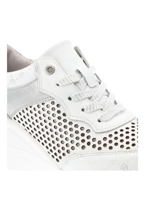 Białe Sneakersy S.Barski Modne Obuwie Damskie Na Koturnie. Okazja: na co dzień. Kolor: biały. Materiał: materiał. Szerokość cholewki: normalna. Obcas: na koturnie. Styl: casual, elegancki, sportowy