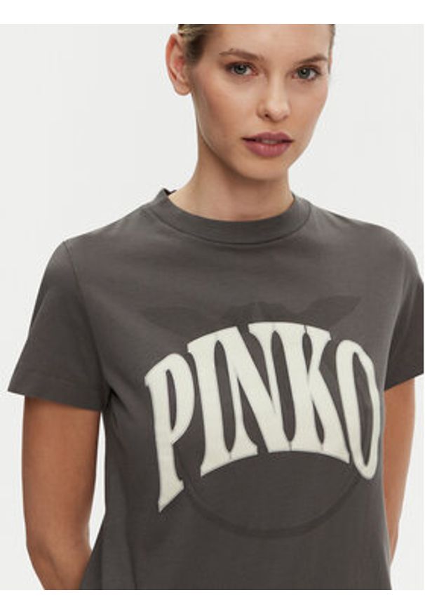 Pinko - PINKO T-Shirt 101752 A2CT I63 Szary Regular Fit. Kolor: szary. Materiał: bawełna