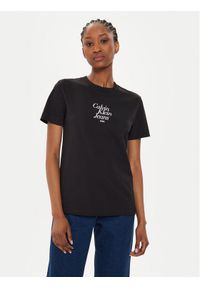 Calvin Klein Jeans T-Shirt Font Graphic J20J224890 Czarny Regular Fit. Kolor: czarny. Materiał: bawełna