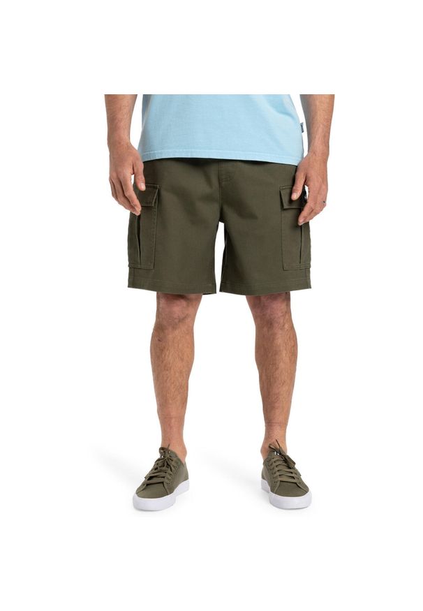 Quiksilver - Szorty spacerowe dla Mężczyzn TAXER 19" Brązowy. Kolor: zielony. Materiał: tkanina, elastan, poliester, bawełna. Długość: krótkie. Sezon: lato