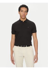 TOMMY HILFIGER - Tommy Hilfiger Polo Essential MW0MW35585 Czarny Regular Fit. Typ kołnierza: polo. Kolor: czarny. Materiał: bawełna #1