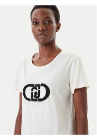 Liu Jo Sport T-Shirt TF5280 JS923 Écru Regular Fit. Materiał: bawełna. Styl: sportowy #5