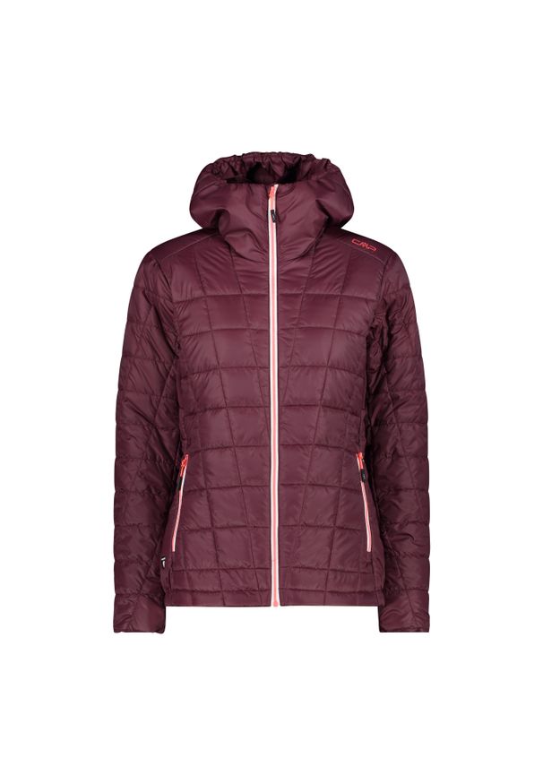 Damska kurtka z kapturem CMP Unlimitech. Typ kołnierza: kaptur. Kolor: czerwony, wielokolorowy, brązowy. Materiał: puch. Sport: turystyka piesza