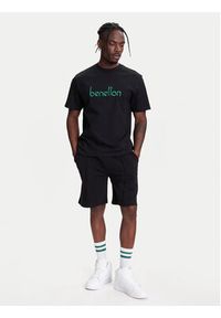 United Colors of Benetton - United Colors Of Benetton T-Shirt 3MI6U109O Czarny Oversize. Kolor: czarny. Materiał: bawełna