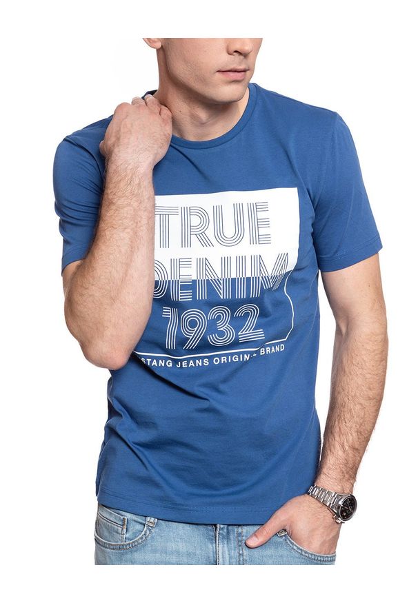 Mustang - MĘSKI T-SHIRT MUSTANG Alex C Print 1009006 5235. Wzór: nadruk