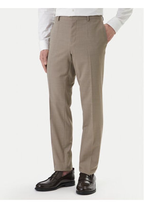 Hugo - HUGO Garnitur Henry/Getlin232X 50557616 Beżowy Slim Fit. Kolor: beżowy. Materiał: syntetyk