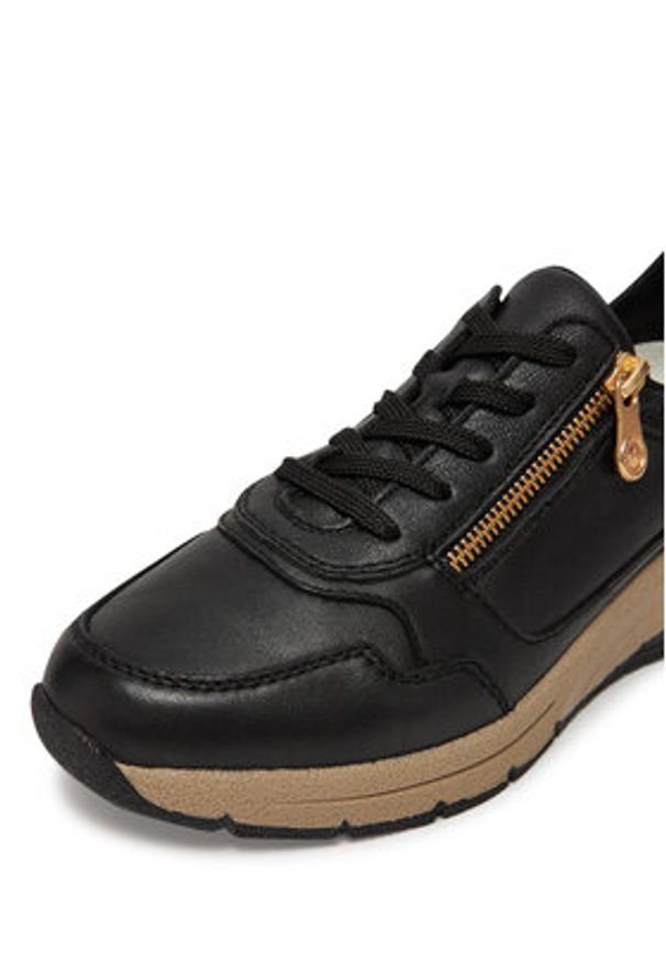 Rieker Sneakersy N9301-00 Czarny. Kolor: czarny. Materiał: skóra
