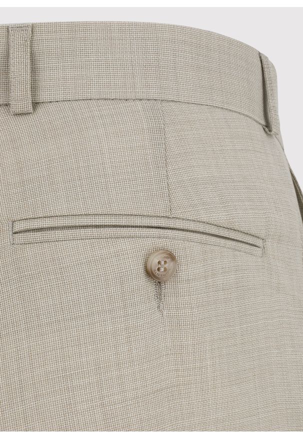 Pako Lorente - PAKO LORENTE - Beżowe wełniane spodnie ganiturowe. Kolor: beżowy. Materiał: wełna. Styl: elegancki
