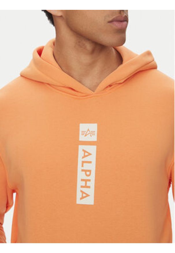 Alpha Industries Bluza Puff Print 146338 Pomarańczowy Regular Fit. Kolor: pomarańczowy. Materiał: bawełna. Wzór: nadruk