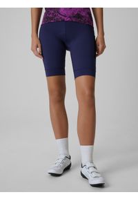 4f - 4F Spodenki kolarskie z żelową wkładką damskie - granatowe XS. Stan: podwyższony. Kolor: niebieski. Materiał: materiał, włókno. Długość: długie. Sport: kolarstwo #2