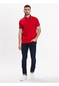 TOMMY HILFIGER - Tommy Hilfiger Polo 1985 Rwb Tipped MW0MW30750 Czerwony Slim Fit. Typ kołnierza: polo. Kolor: czerwony. Materiał: bawełna