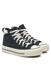 Converse Trampki Chuck Taylor All Star Puff Lift A09377C Czarny. Kolor: czarny. Materiał: zamsz, skóra