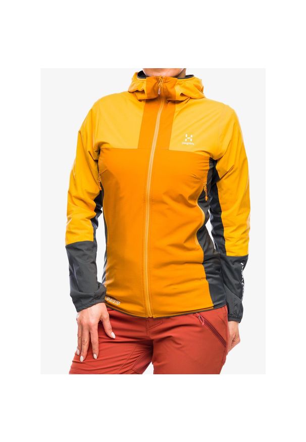 Haglöfs - Kurtka ocieplana damska Haglofs L.I.M Alpha Hood. Kolor: żółty. Sport: turystyka piesza