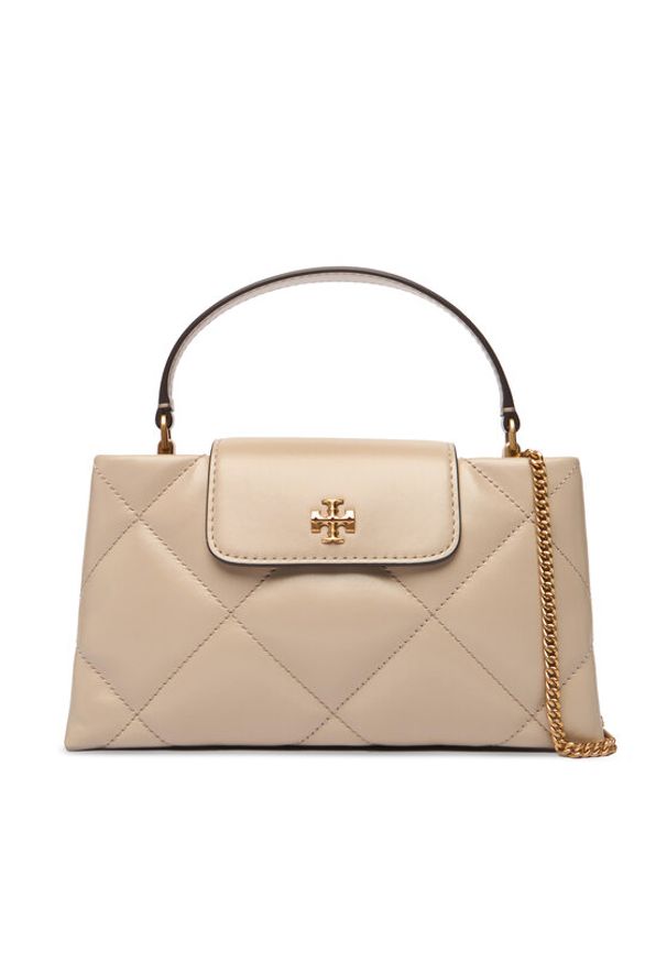 Tory Burch Torebka Kira Diamond Quilt East-West Top Handle 174999 Beżowy. Kolor: beżowy. Materiał: skórzane