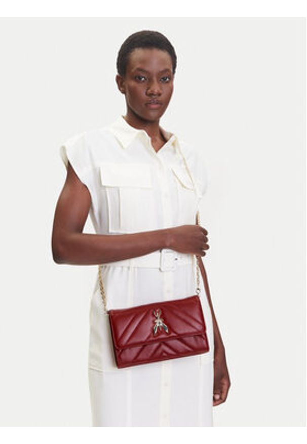 Patrizia Pepe Torebka CB9798/L004-R845 Bordowy. Kolor: czerwony. Materiał: skórzane