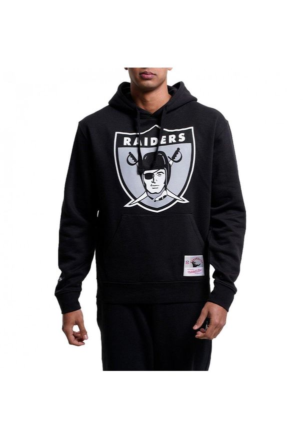 Bluza męska do futbolu amerykańskiego Mitchell & Ness NFL Hoody Oakland Raiders. Kolor: czarny. Sport: piłka nożna