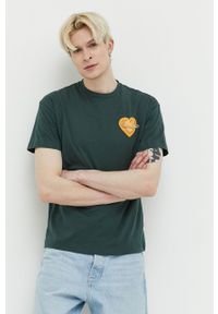 Sixth June t-shirt bawełniany kolor zielony z aplikacją. Okazja: na co dzień. Kolor: zielony. Materiał: bawełna. Wzór: aplikacja. Styl: casual