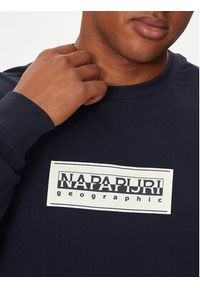 Napapijri Longsleeve S-Box Logo NP0A4I3M Granatowy Regular Fit. Kolor: niebieski. Materiał: bawełna. Długość rękawa: długi rękaw #5