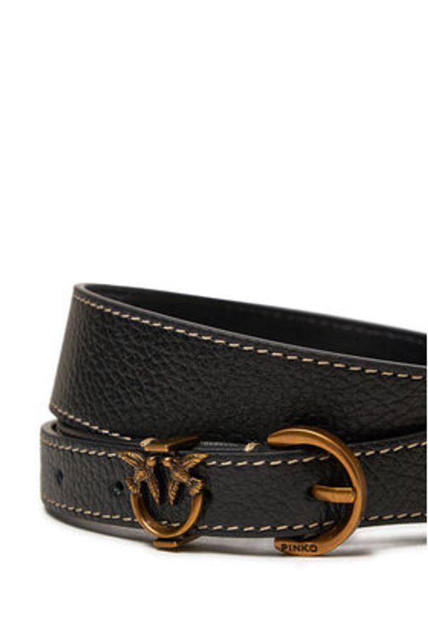 Pinko Pasek Damski Tamboril H3.5 Belt . 20242 PLT01 103801.A158 Czarny. Kolor: czarny. Materiał: skóra
