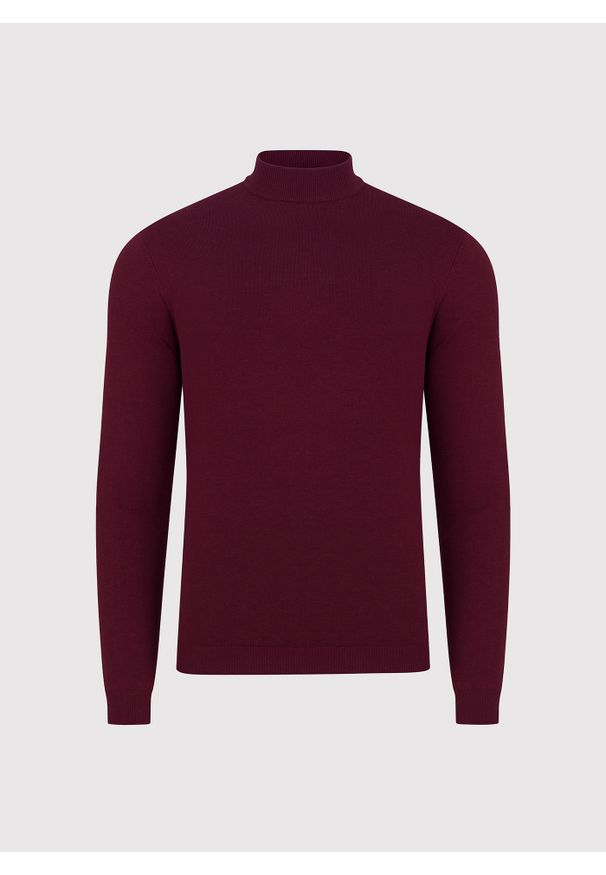 Pako Lorente - PAKO LORENTE - Półgolf męski w bordowym kolorze. Kolor: niebieski, zielony, beżowy, czerwony, fioletowy. Materiał: nylon, wiskoza. Wzór: gładki, ze splotem