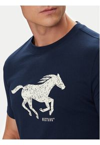 Mustang T-Shirt Austin 1016483 Granatowy Regular Fit. Kolor: niebieski. Materiał: bawełna #8