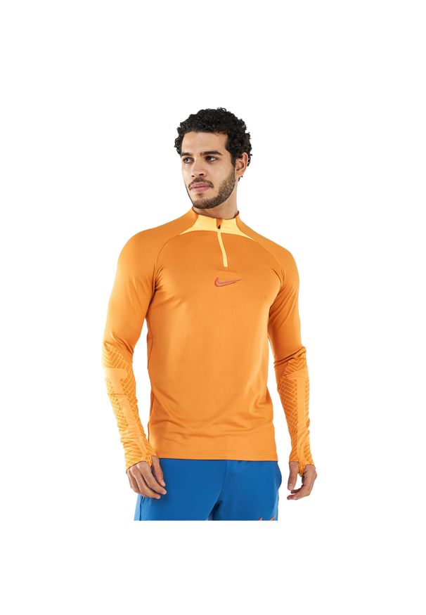 Nike - Męska Koszulka Strike DriFIT Quarter Zip Drill Top. Kolor: pomarańczowy, wielokolorowy, żółty