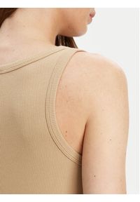 Guess Top V4YP06 K8RT2 Beżowy Regular Fit. Kolor: beżowy. Materiał: wiskoza