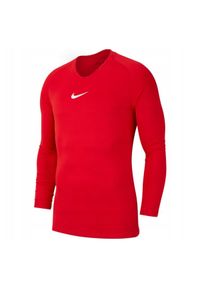 Nike - Bluza Męska Park DriFIT Base Layer Top. Kolor: czerwony. Sport: turystyka piesza